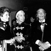 Andy Warhol's Birthday, Ultra Violet (center) with Salvador Dali